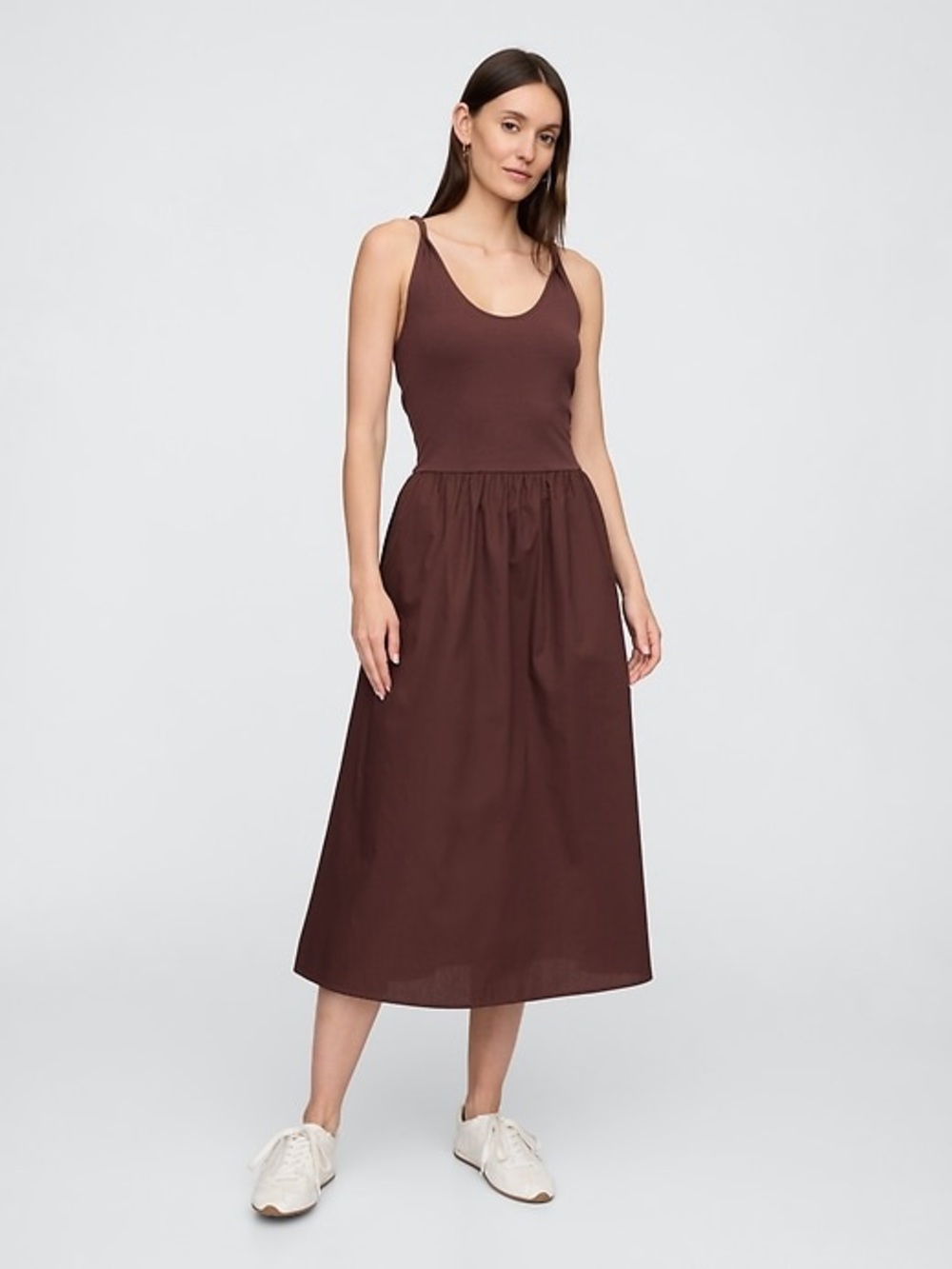Gap Twist-Strap Scoopneck Midi Dress